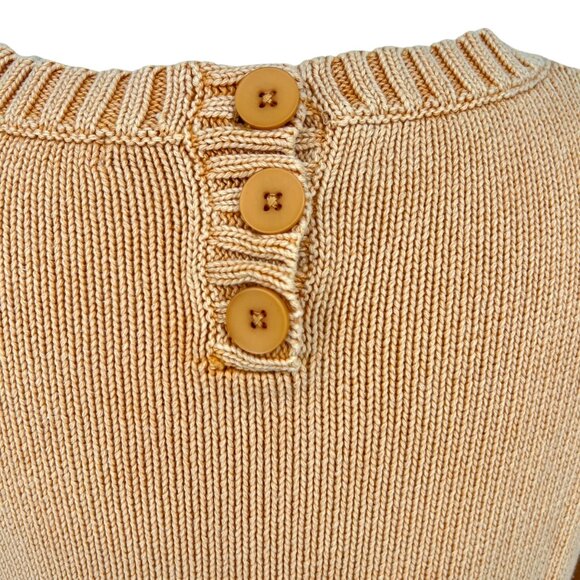 Tyler Bōe Mineral Wash Cotton Button-Back Crewneck Sweater Yellos Size Medium - Picture 7 of 12